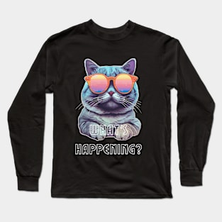 hungover cat Long Sleeve T-Shirt